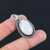 Daughters Day Deal Sterling Silver Rainbow Moonstone Gemstone Bezel Wife Pendant