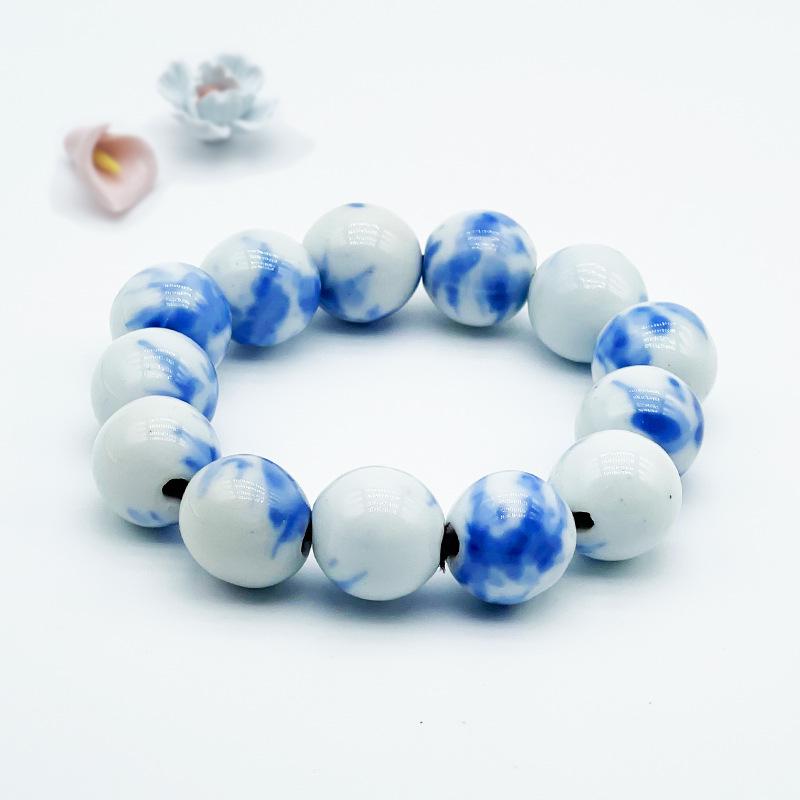 Jingdezhen Ceramic Beaded Bracelet: Unique Unisex Rosary with National Style Antiques and Large Beads - Popular Street Fashion.