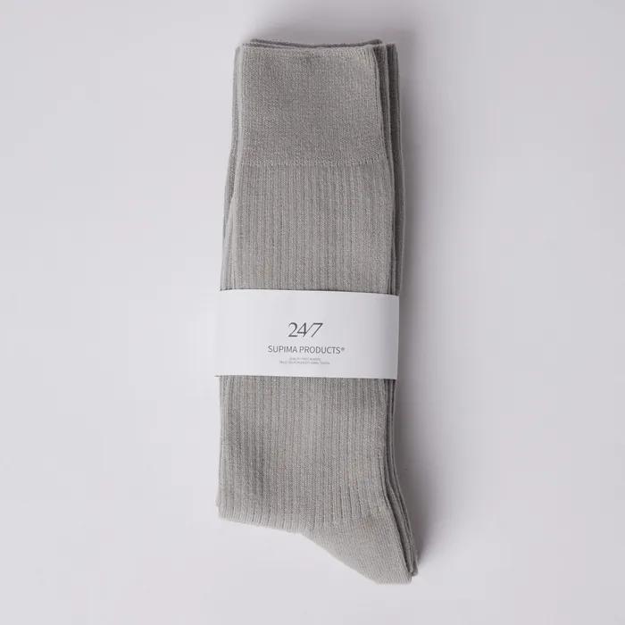 SUPIMA COTTON SOCKS 3PCS LIGHT GRAY (247)
