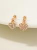 Minimal Piercing 14K Heart Cubic Drop Piercing Earrings