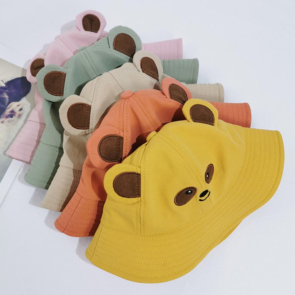 Cartoon Bear Bucket Hat Cute Summer Bucket Sun Hat Wide Brim Fisherman for Adults Children Women Men