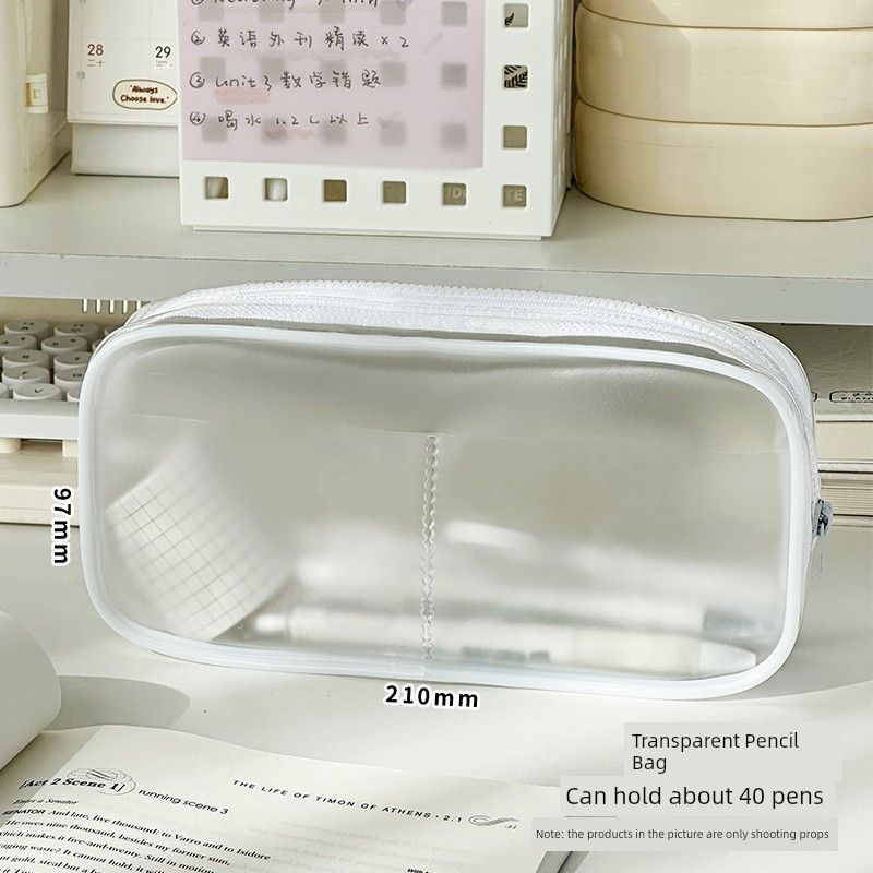 

Grade Three Class Two Transparent Pencil Case Examination Exclusive Large Capacity Stationery Bag Student Good-looking Stationery Pencil Case K Transparent