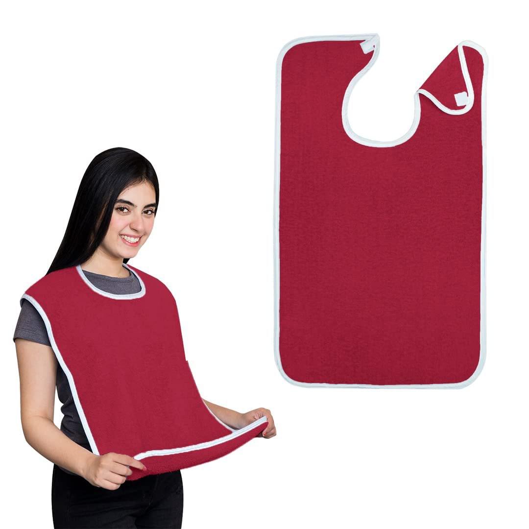 

Soft Blue Terry Cloth Adult Bib Apron for Elderly