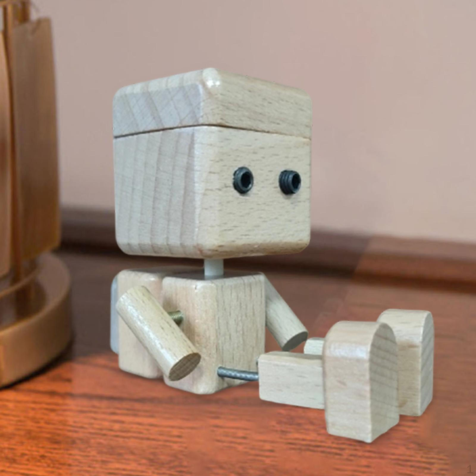 

Car Dashboard Figurine Creative Wooden Doll Miniature Decoration Wobbly Legs Original Table