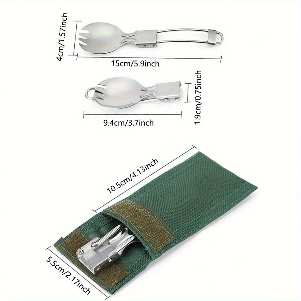1pc-Folding Spock Outdoor Camping Equipment Hiking Backpack Dinner Spock Utensils cutlery Fork Spoon Hiking