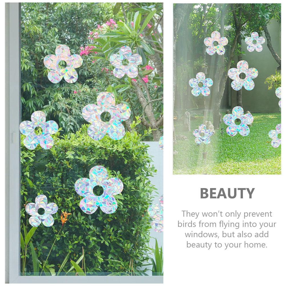 9 Stück Kleine Blume Fenster Muster Aufkleber Dekorative Aufkleber Blumen Antikollisions-PVC-Aufkleber
