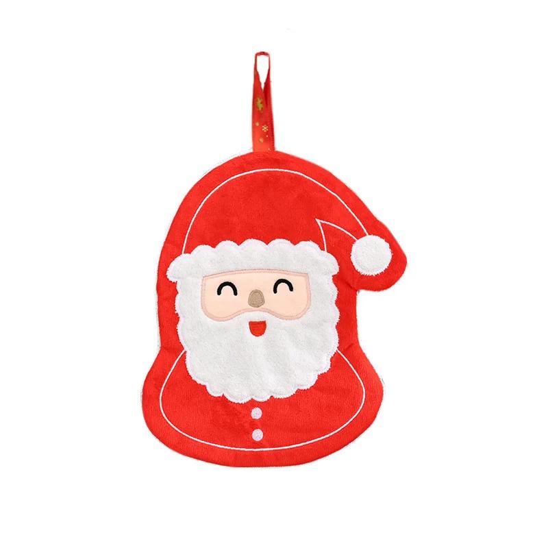 

Cartoon Christmas Hand Towel Coral Velvet Absorbent Cleaning Cloth Kitchen Bathroom Christmas Tree Handkerchief Towel