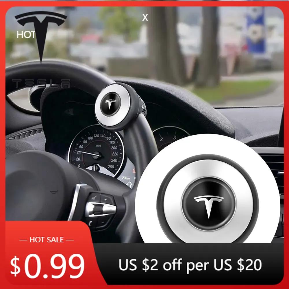 Car Sticker Tesla Car Anti Slip Steering Wheel Cover Spinner Knob Handle Booster Grip For Tesla Model 3 Model S Model X ModelY C