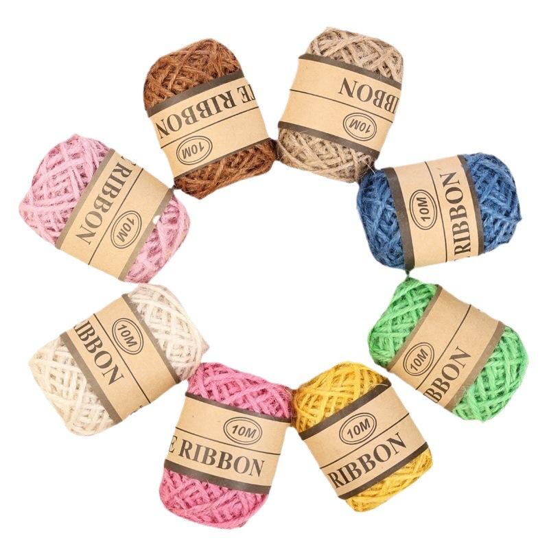 Decorative 3-Strand Colored Hemp Rope Diy Handmade Accessories | Hang Tags | Special For Photo Walls | Woven Natural Jute 10 Meters