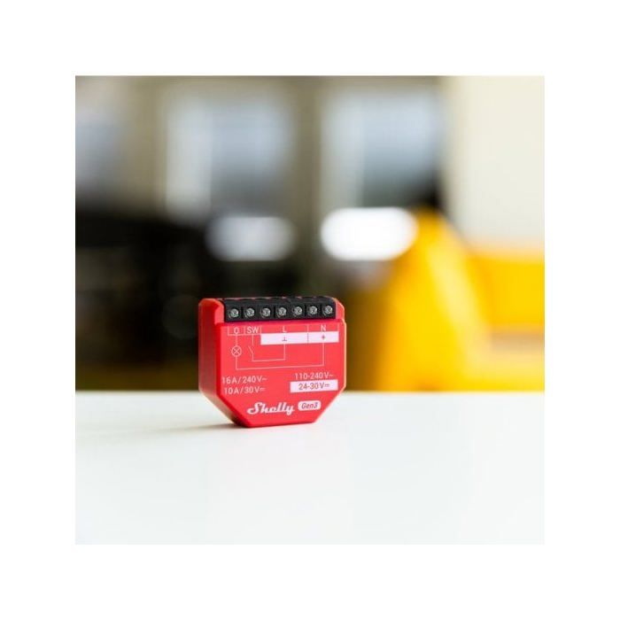 Interrupteur connecté - shelly - 1pm gen3 - wi-fi et bluetooth - 16a - compteur d'énergie intégré