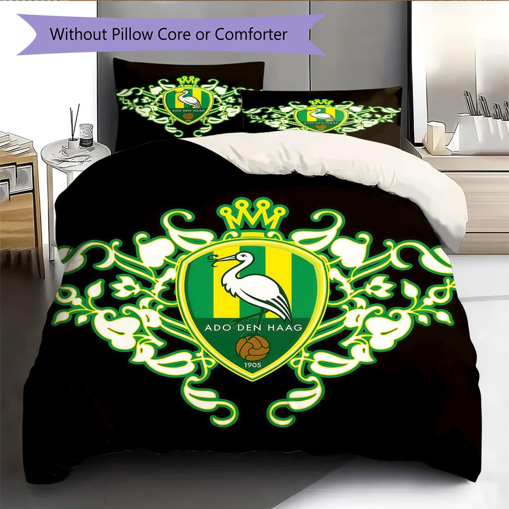ADO Den Haag Pattern Bedding Quilt Set Home Decoration Gift (1 * Duvet Cover + 2 * Pillowcase Without Core)