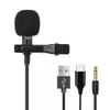 3.5mm Mini Microphone For PC Laptops Type C Lapel Clip-on Microphone For Smart Phone USB Professional Micro Mic For DSLR Camera