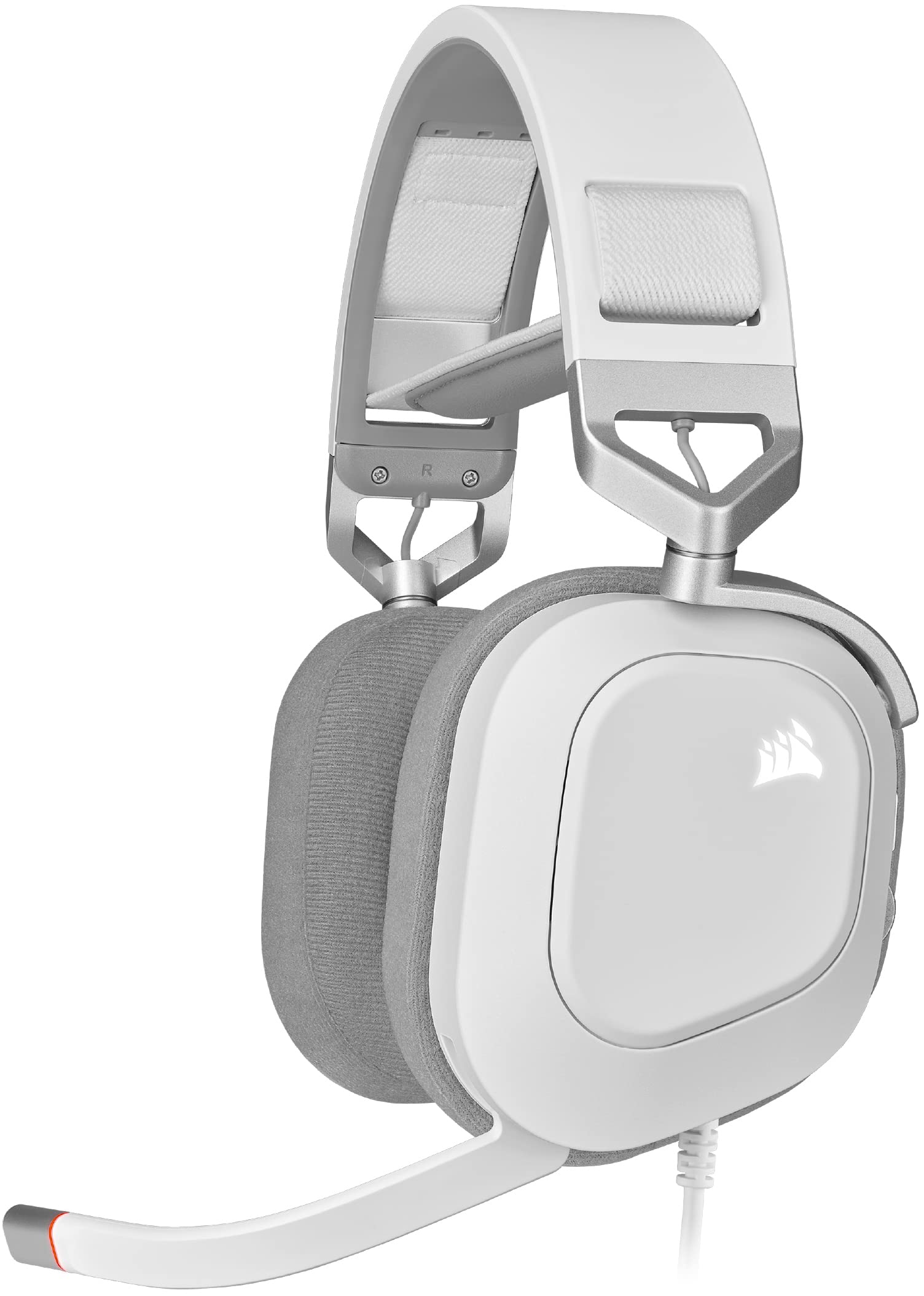 

CORSAIR iCUE HS80 RGB USB Premium Gaming Headset USB Dolby Audio Omnidirectional Aluminum Memory Foam Earpads White - 24-bit/96kHz Connection, 7.1, білий