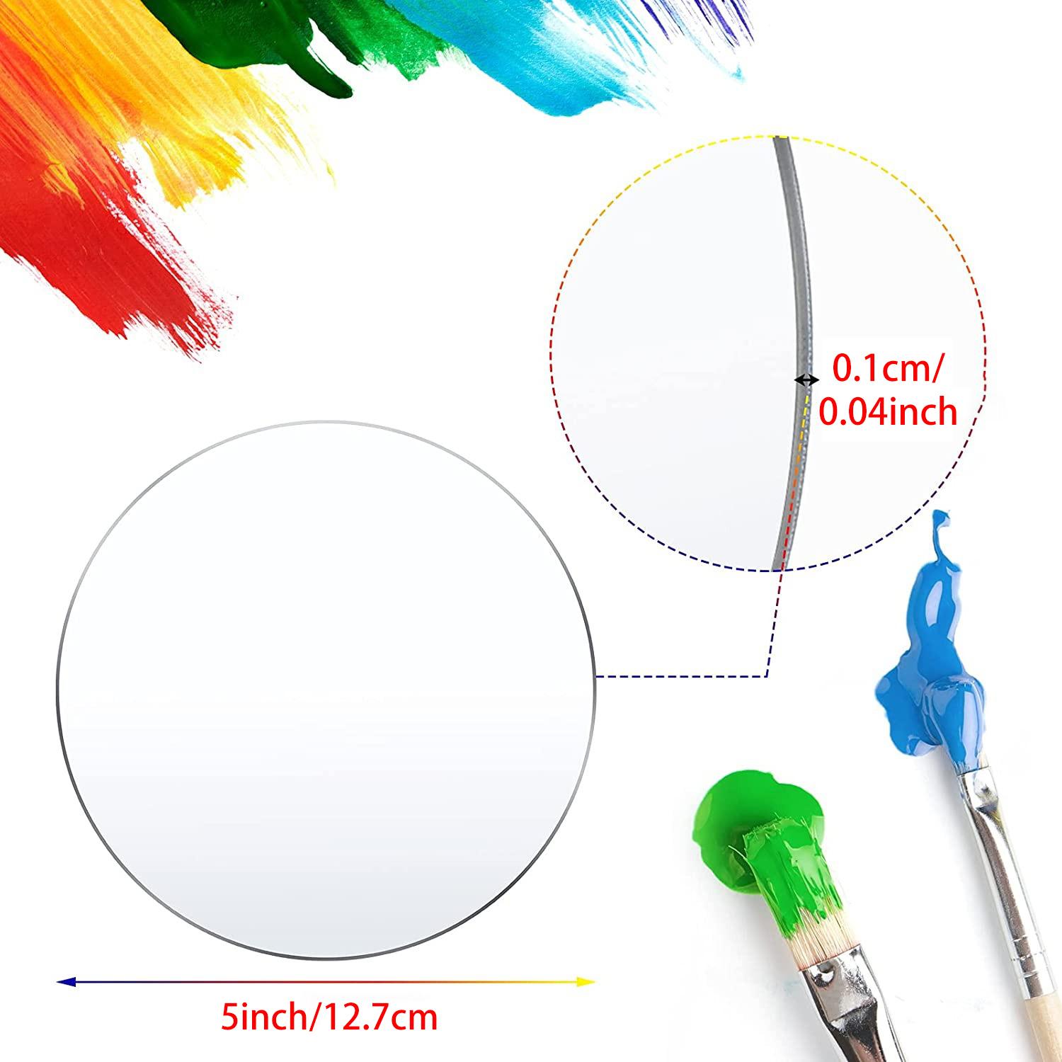 

5 Inch Acrylic Round Circle Sheet Clear Cake Disc Acrylic Sign for DIY Milestone Marker, Name Card, Engraving, Painting Project 20PCS