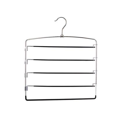 Metal Multi-Layer Trousers Hanger Hanging Moveable 5 Layer Trousers Rack Reusable Space Saving Clothes Rack Wardrobe