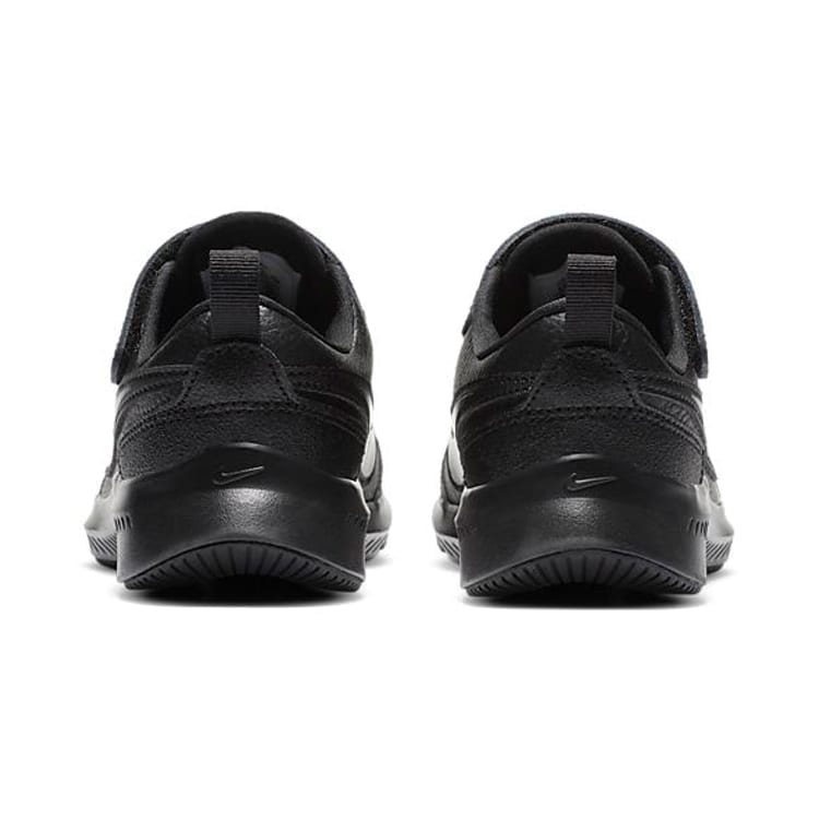 Nike Varsity Leather Low Top Sports Casual Shoes Pure Black Children Aged 3 7 Years Old CN9393-001