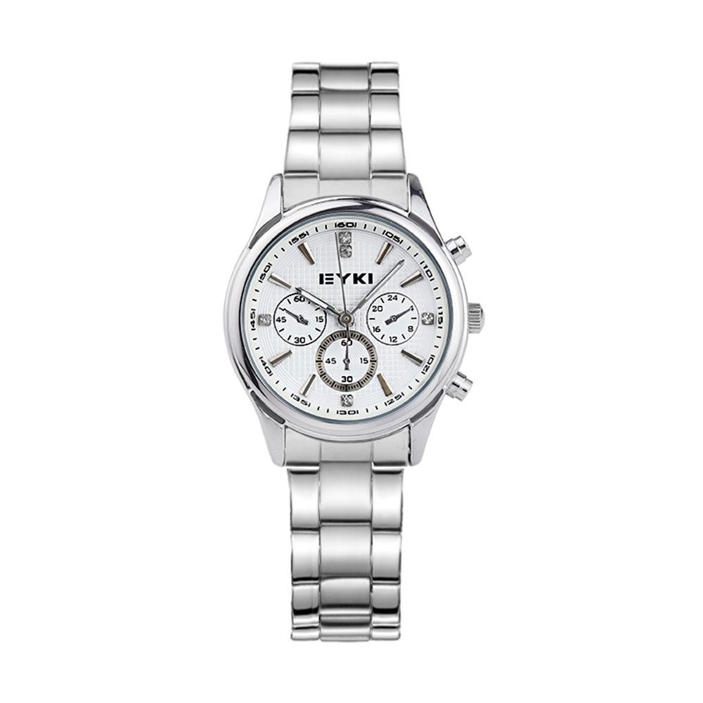 New Style Simple Three-eye Small Square Texture Disc Temperament Steel Band Fashion Commuter Women's Quartz Watch