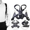 Suspenders Men Wide Adjustable Four Clip-On X- Back Elastic Braces Suspenders