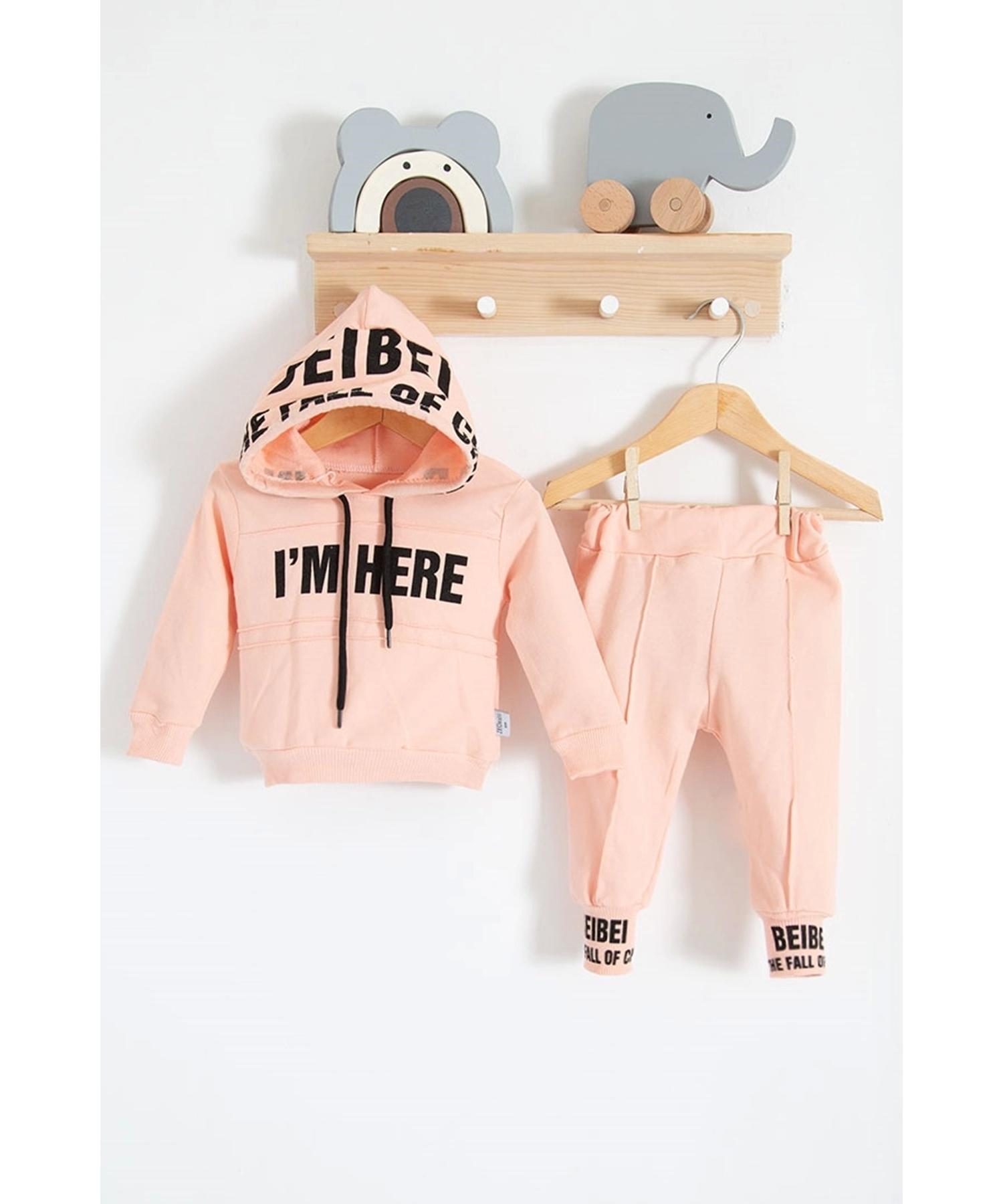 

I m Here Patterned 2-Piece 100% Cotton Baby Girl Set