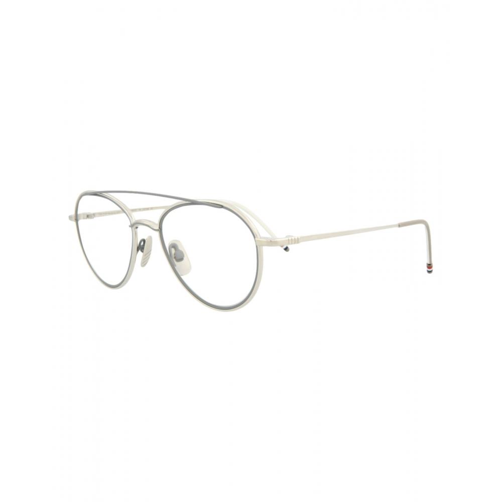 Thom Browne Aviator Frame Metal Optical Frames Grey Silver Transparent