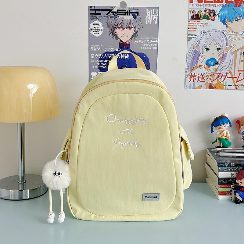 School Bag New Fresh and Sweet Candy Color Backpack Junior High School Students Light Travel Large Capacity Backpack