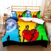 Love Heart Polyester Duvet Cover Set King Queen Twin Full Size Romantic Theme Big Love Heart For Kids Girl Boy Women Bedding Set