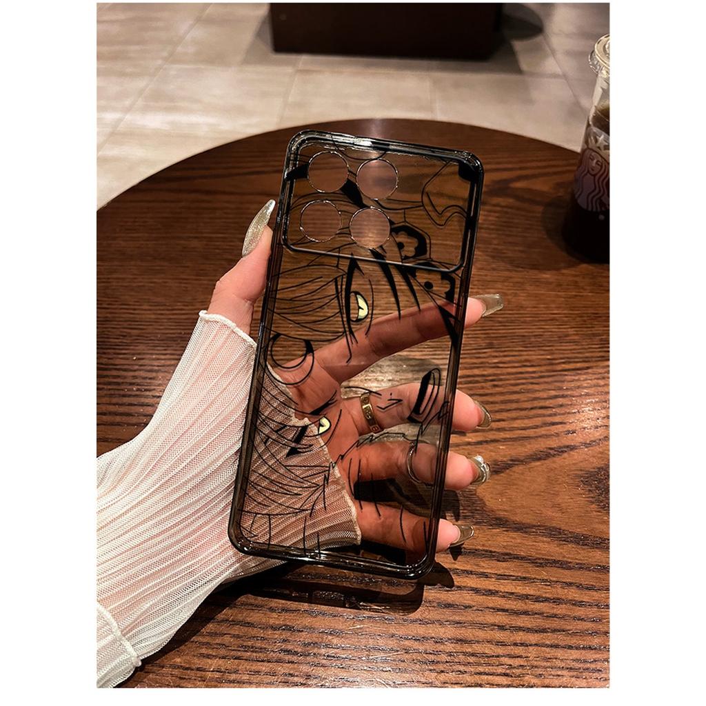 Anime Line Art Manga Eyes TPU Phone Case For IPhone 15 14 13 12 11 Pro Max X XR XS 8 7 Plus, Clear Shockproof Protective Cover