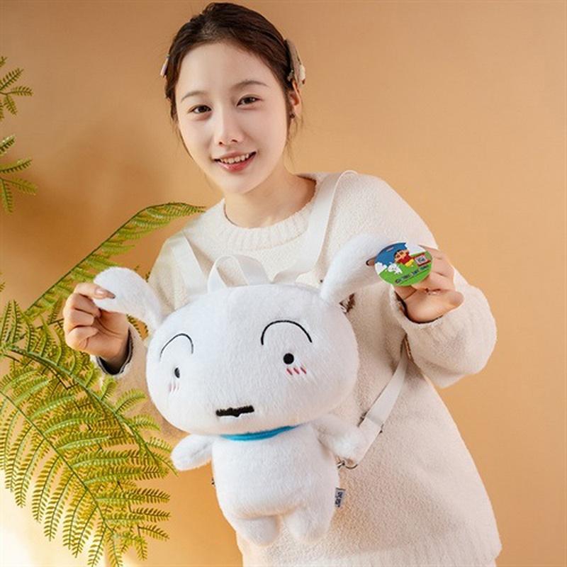 Anime Crayon Shin Chan Backpack Cute Plush Cartoon Crayon Shin Chan Stuffed Toys Bag Accompany Dolls Bedroom Decoration Gift