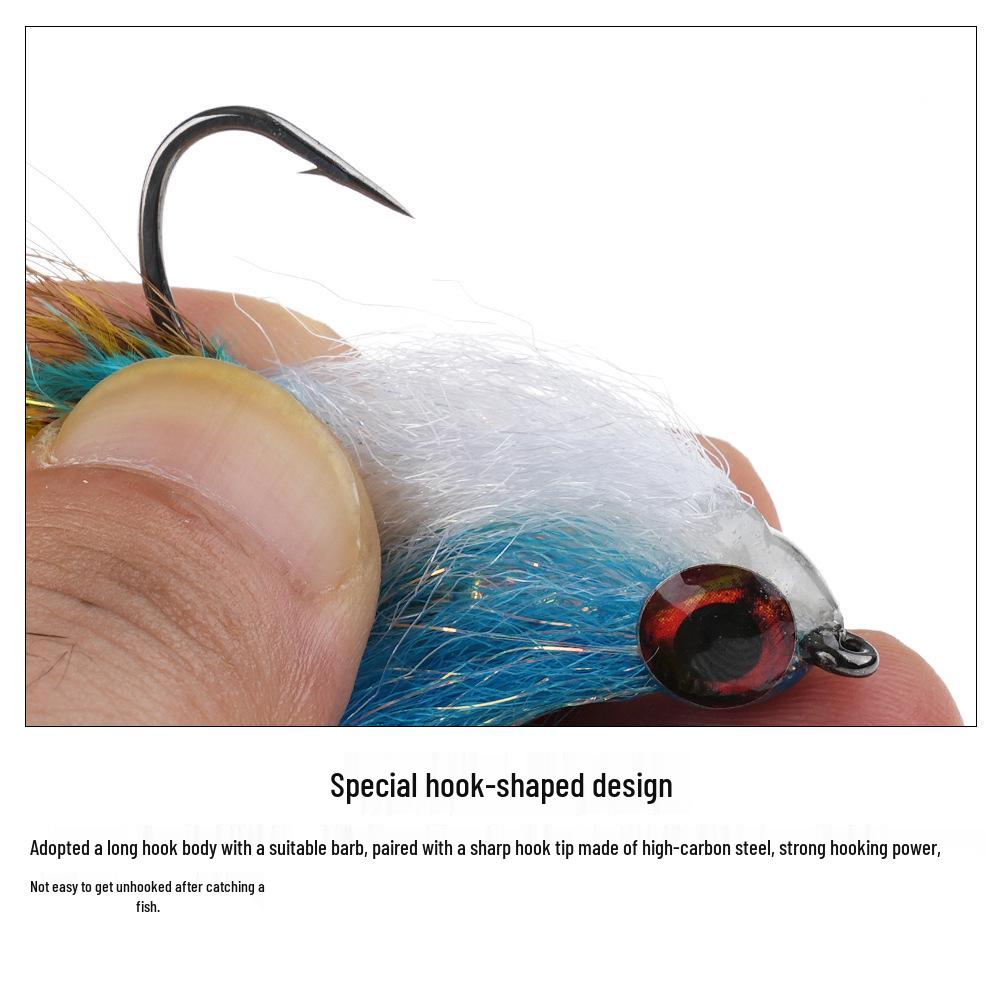 Vibrant Feathered Streamer Fly Fishing Lure with 3D Eyes & Natural Chicken Feathers
