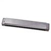 Swan Tremolo Harmonica Mouth Organ 24 Double Holes with 48 Reeds Key of C Free Reed Wind Instrument with Case Silver