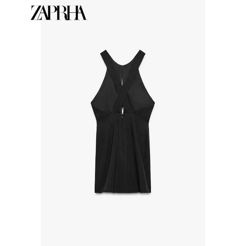 Zaprha 2025 New Arrival Gold Inlaid Minimalist Sleeveless Sexy Silm Mini Dress Short 2298097