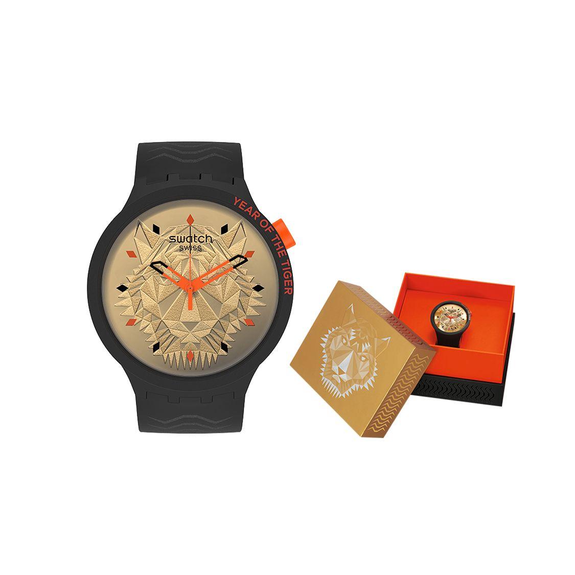 Swatch Quartz Movement National Trend Large Dial Unisex Watches Gold SB03Z102 SB03Z102