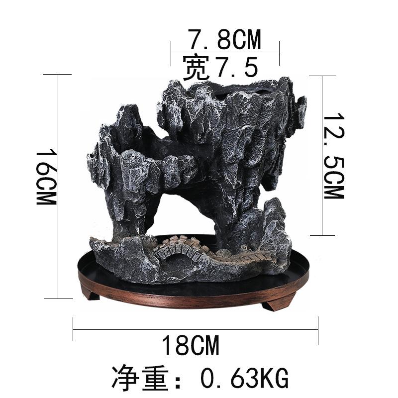Wenzhu Succulent Basin Fortune Tree Bonsai Retro Rice Bamboo Indoor Good Raising Floating Island Suspended Iron Art Micro Landscape Basin