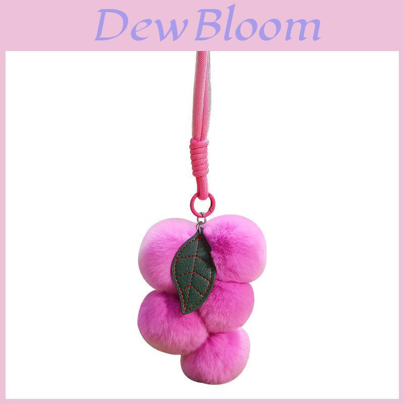 Porte-clés Fruit du raisin en peluche avec rembourrage en coton PP pour cadeau d'enfant et décoration de sac