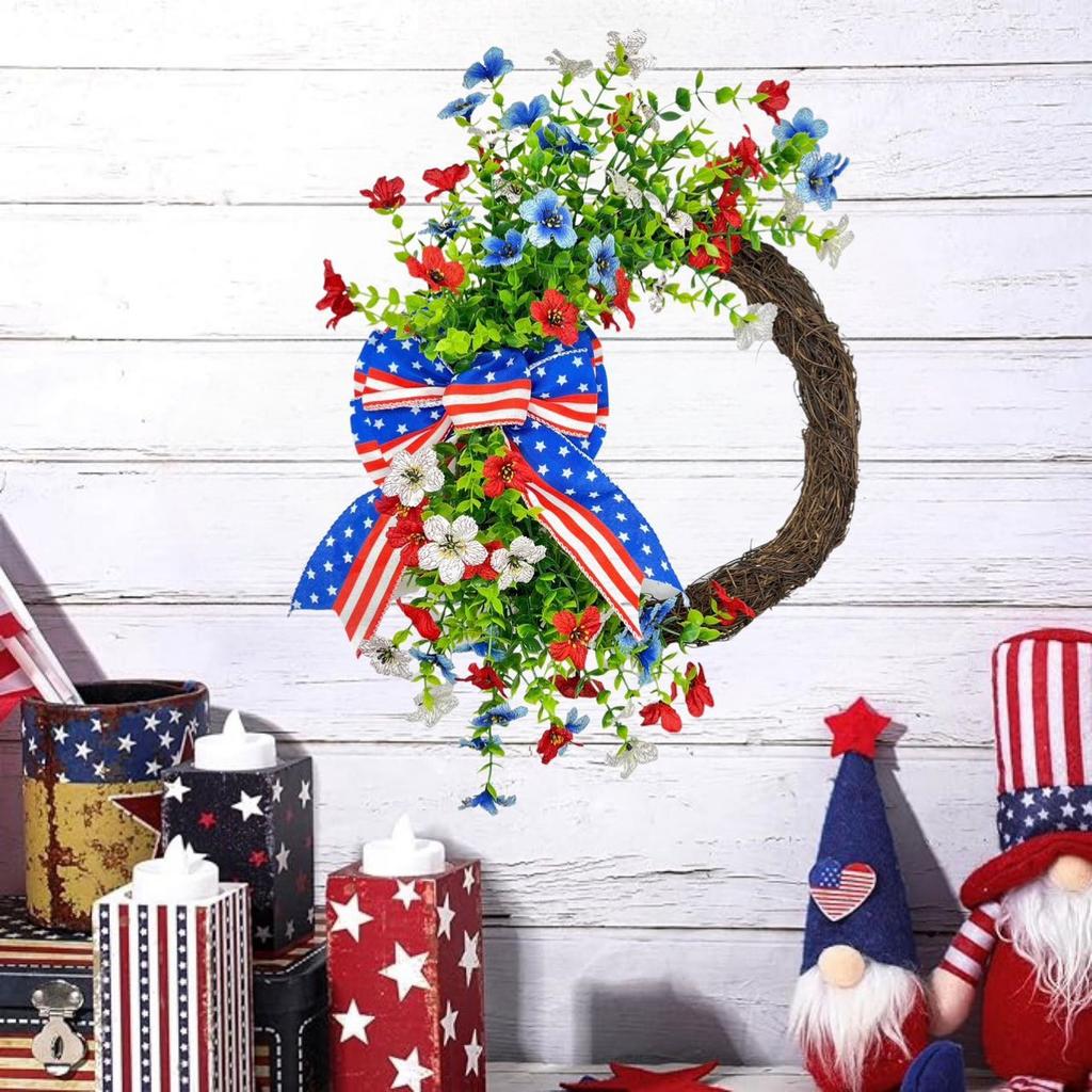 2025 American Independence Day Wreath Door Wreath American Door Basket Decoration July 4Th Wreath Independence Day Decoration