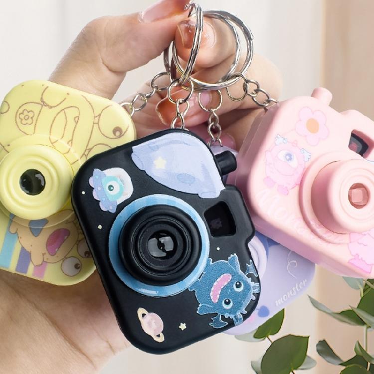 Creative Play Projector Camera Keychain For Kids Portable Plastic Toy With Cartoon Light Display Stylish Keyring