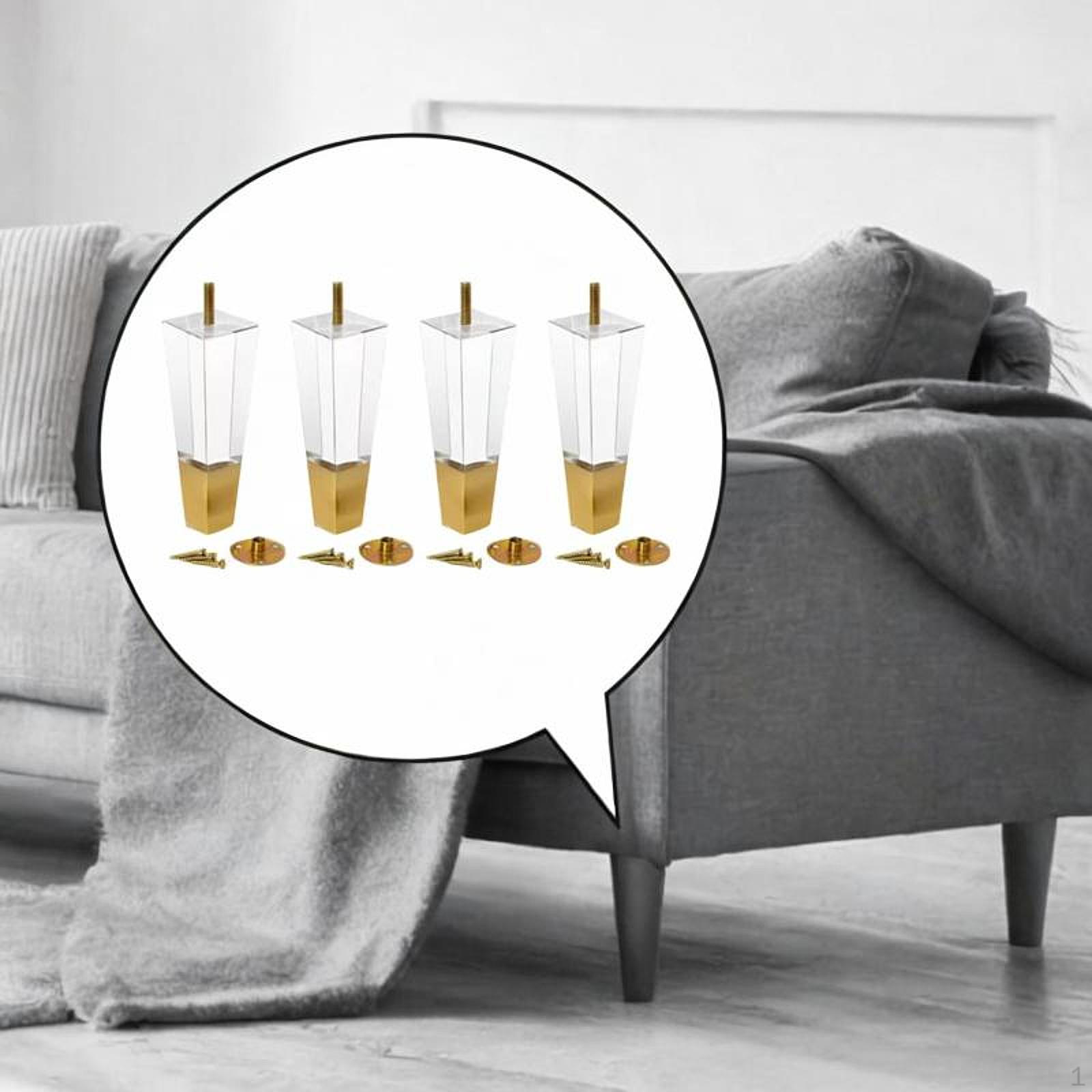 

4 шт. Акриловые ножки для мебели, скамейка, простая установка, сменные ножки для дивана, стол для 12cm Yellow