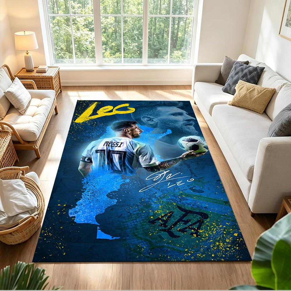 Football Messi Carpet Perfect for Bedrooms Dining Room Kitchen Study room Antislip Carpet Decorate Offices Luxury Gift for Birthday, Christmas, Weddin