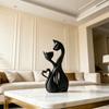 3D Printed Couple Cat Sculpture, Abstract Double Cat Figurine, Minimalist Modern Cat Decoration for Table, Aesthetic Gift for Cat Lovers