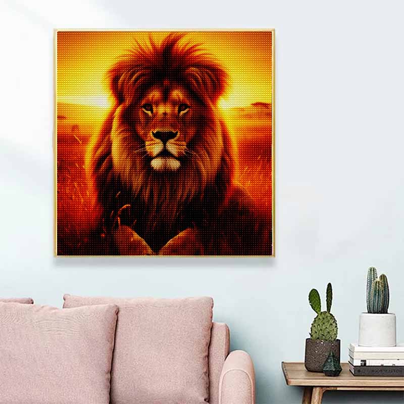 Neu eingetroffen 5D DIY Vollkreis Diamantmalerei "Löwe" Stickerei Kreuzstich Heimdekoration Geschenk