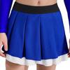Girls Cheerleading Dance Performance Skirt: Contrast Color Elastic Waistband Two Layers Pleated Skirt for Competition