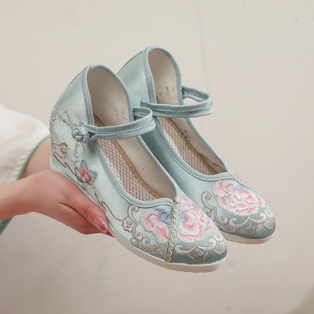[Yunxi] Lichidare! Clearance! Pantofi Hanfu toc înalt pantofi brodați pentru femei toc înclinat antic înălțime interioară mărită pantofi Hanfu