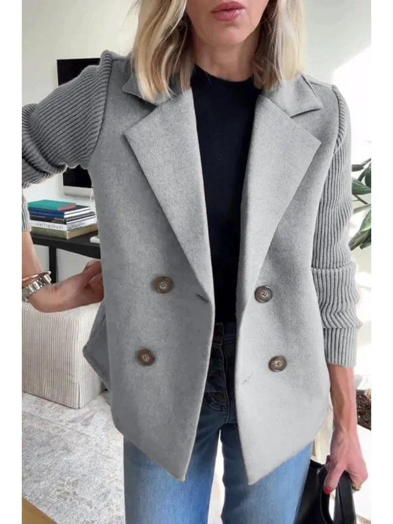 2025 European & American Women's Woolen Suit Collar Casual Top Coat