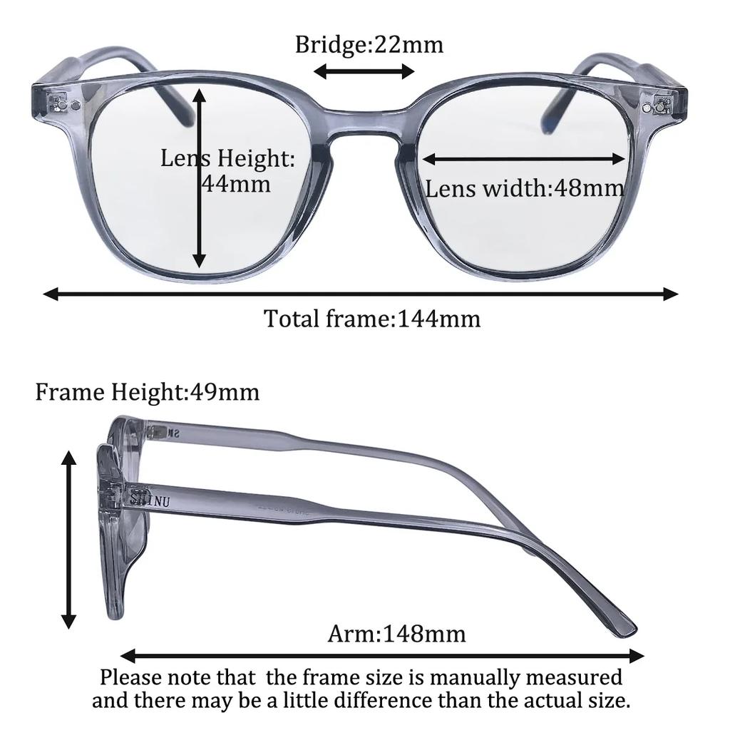 SHINU Blue Light Blocking Glasses for Men Women Anti Myopia Eyewear with UV Protection for Shortsighted People