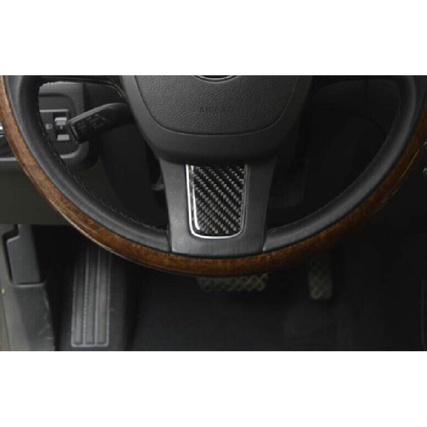 For VW Touareg 2011-2018 Real Carbon Fiber  Steering Wheel Sheet Cover Trim 1PCS