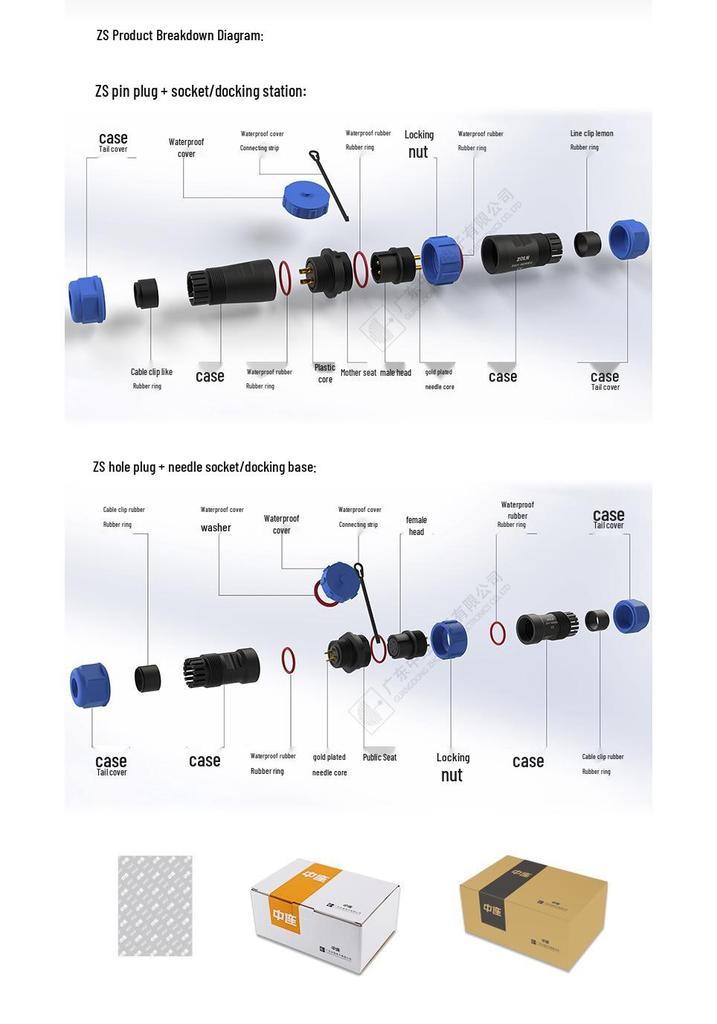 SP/ZS21 Aviation-Grade Waterproof Connector: Male Pin & Female Socket, 2-12 Core Options for Electrical Applications