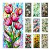 Yousheng Window Privacy Film Stained Glass Floral Static Window Cling Decorative UV Blocking Heat Control Glass Sticker for Glass Doors