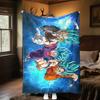 1pz Coperta in Flanella con Stampa Dragon Ball Super, Alta Qualità per Tutte le Stagioni, Decorazione per la Casa, Calore e Comfort, Perfetta per Regali di Natale