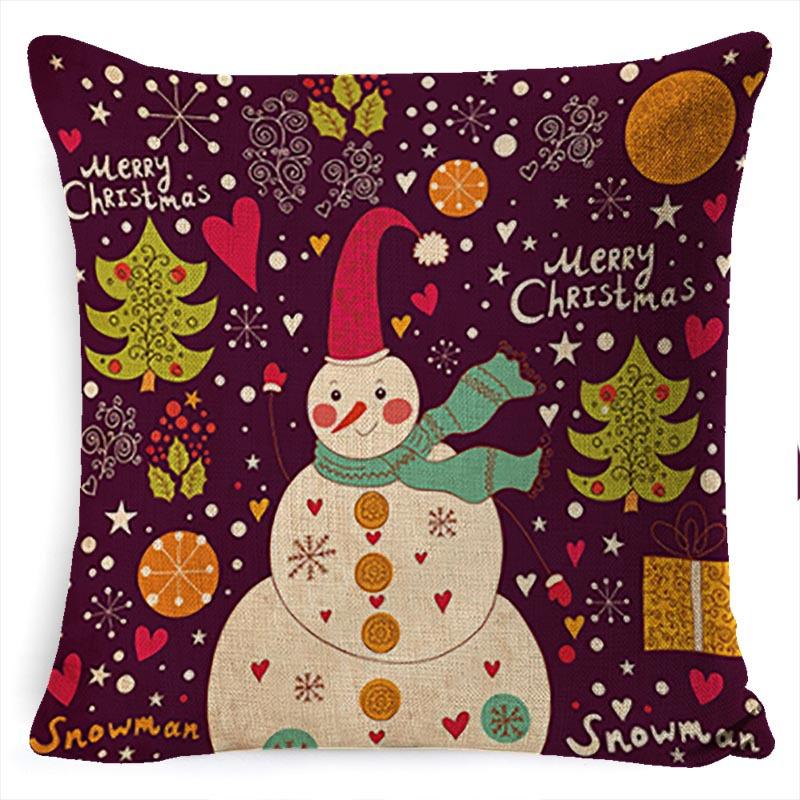 Federa Cuscino di Natale Fiocco di Neve Alce Albero di Natale Stampa Federa Cuscino Stile Nordico