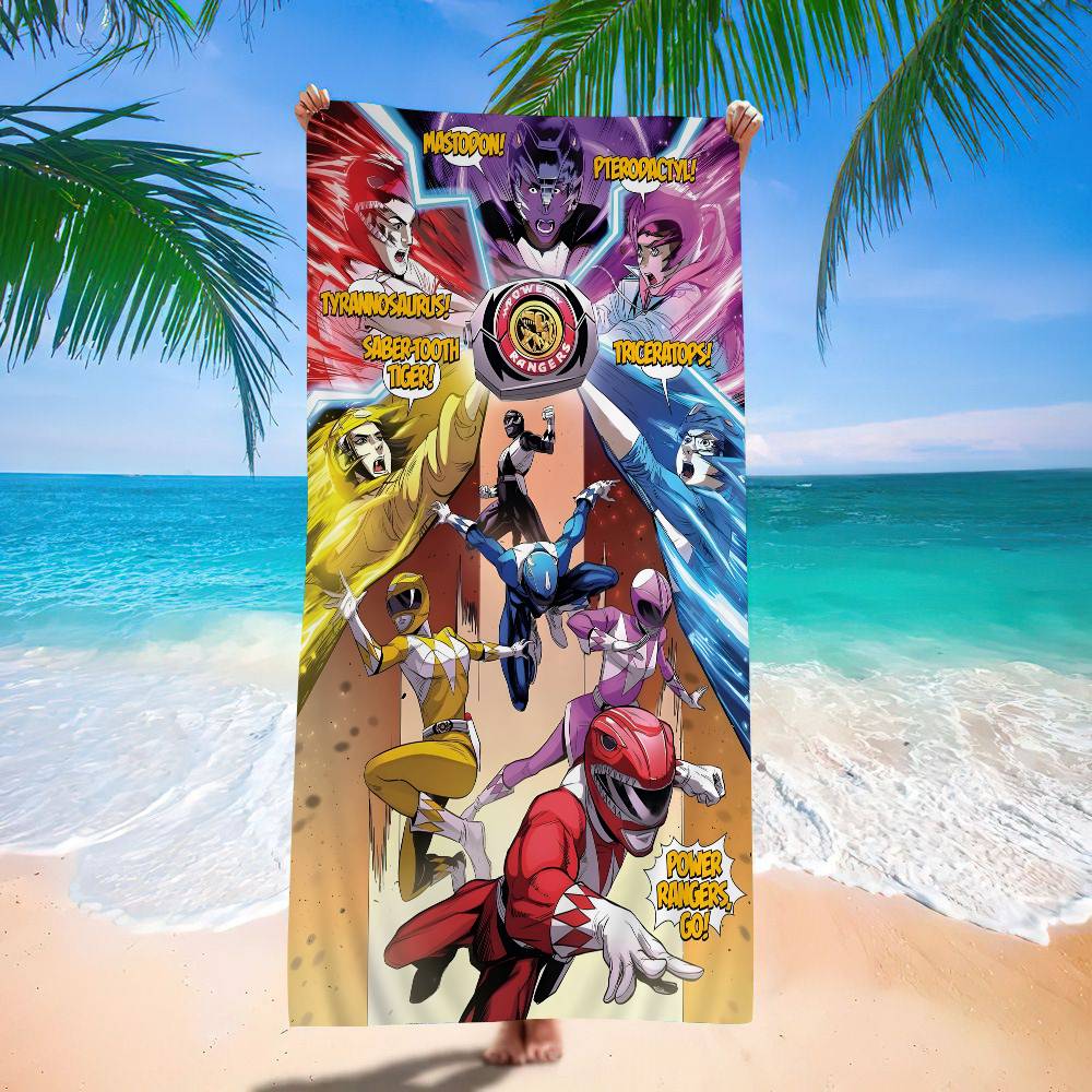 M-Mighty M-Morphin Power Rangers Big Microfiber Beach Towels Dry Towel Sand Beach Towels Pool Towel for Travel Swim Pool Yoga